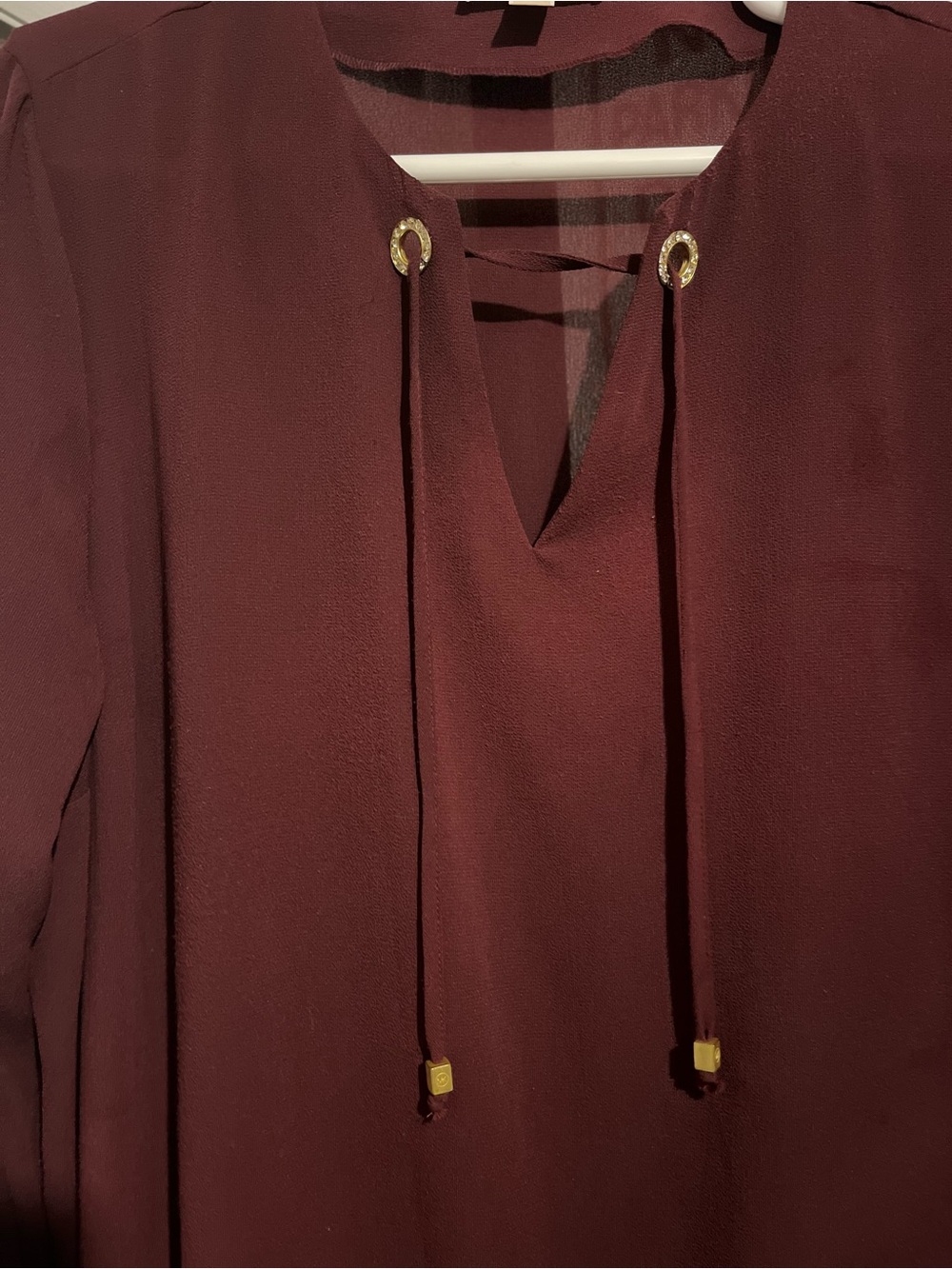 Michael Kors Maroon Button-Front Blouse